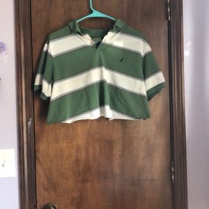 Messily cropped polo- style tee